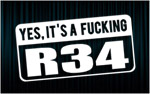 X2 stickers "Fucking R34"